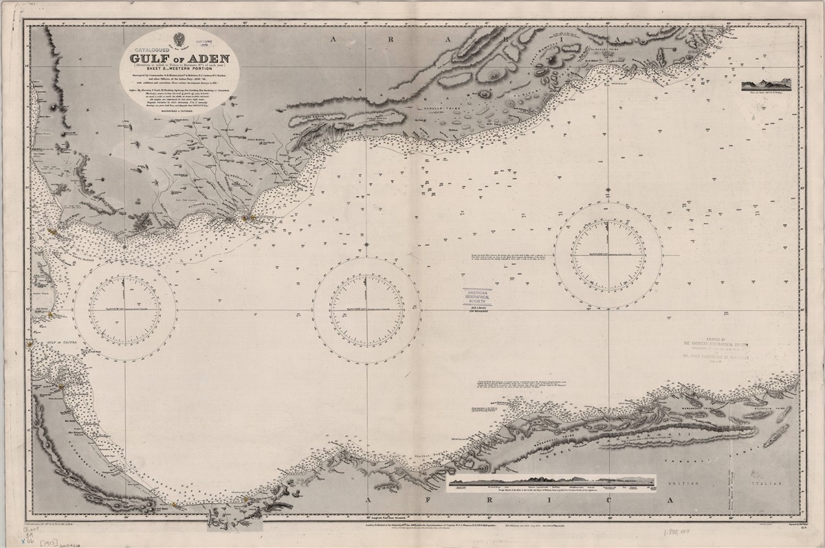 Gulf of aden coastal map visual for convoy planning and route contingency analysis
