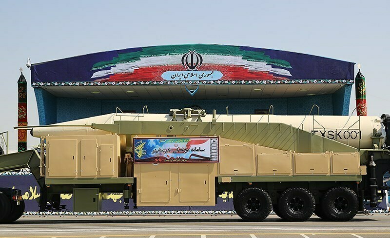 Khorramshahr missile parade image supporting Iran longest range missile and payload tradeoff analysis