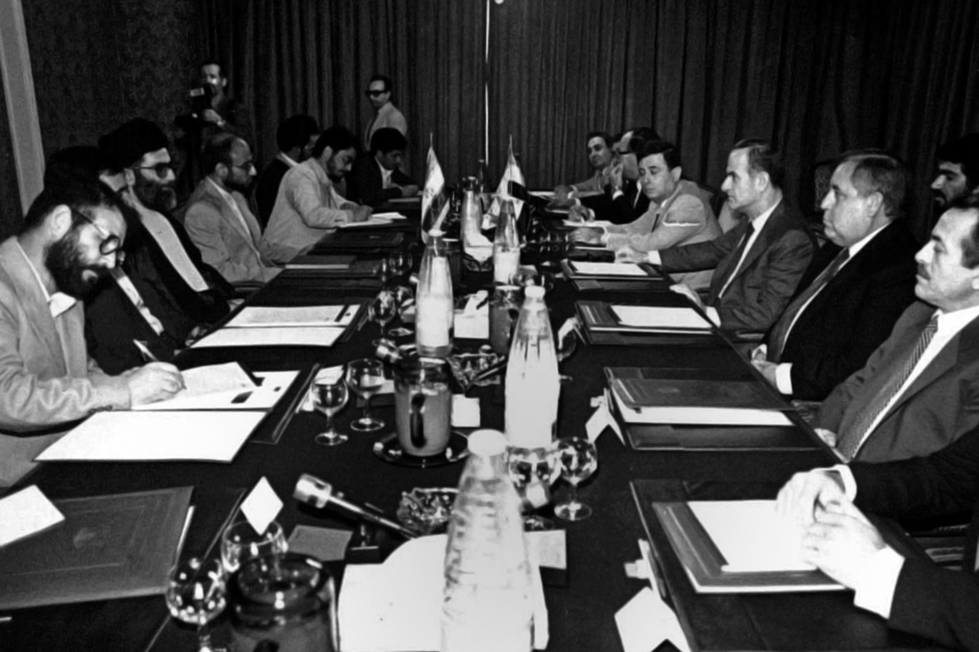 Historic meeting between Hafez al-Assad and Ali Khamenei showing long-term Syria-Iran strategic ties