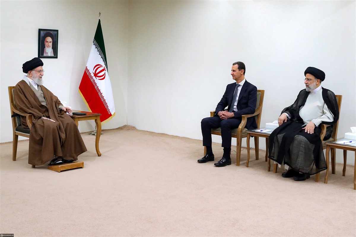 Iran-Syria leadership meeting between Ali Khamenei and Bashar al-Assad illustrating strategic partnership