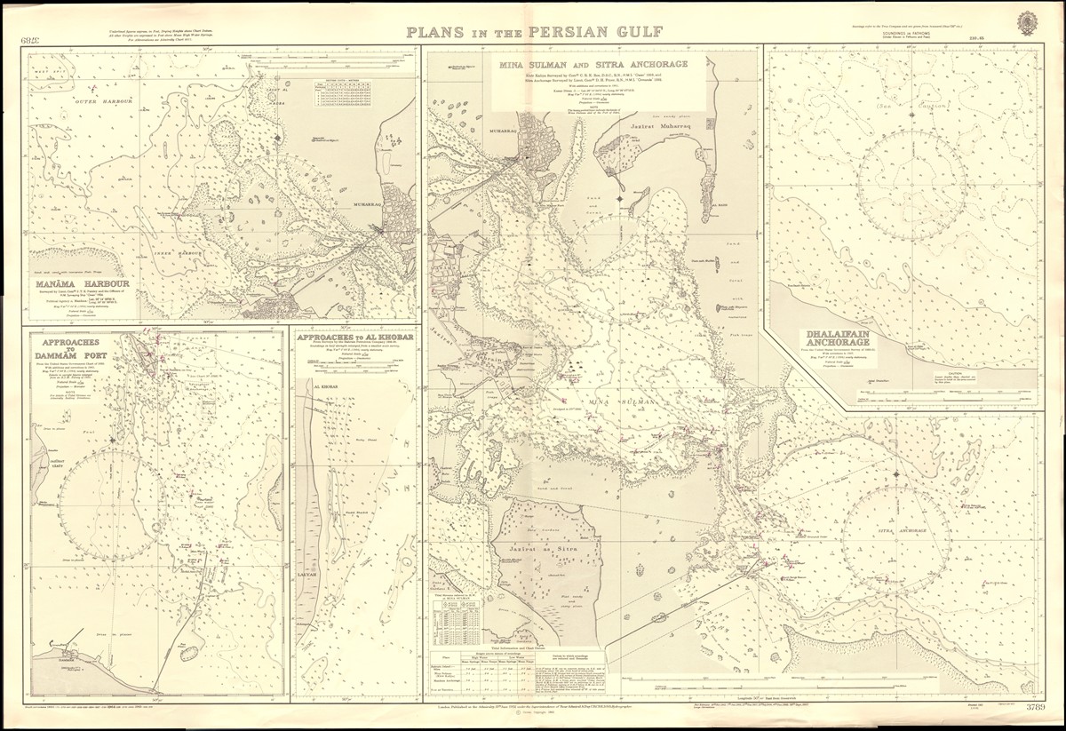 Satellite Persian gulf map view used to track export terminal concentration and maritime routes
