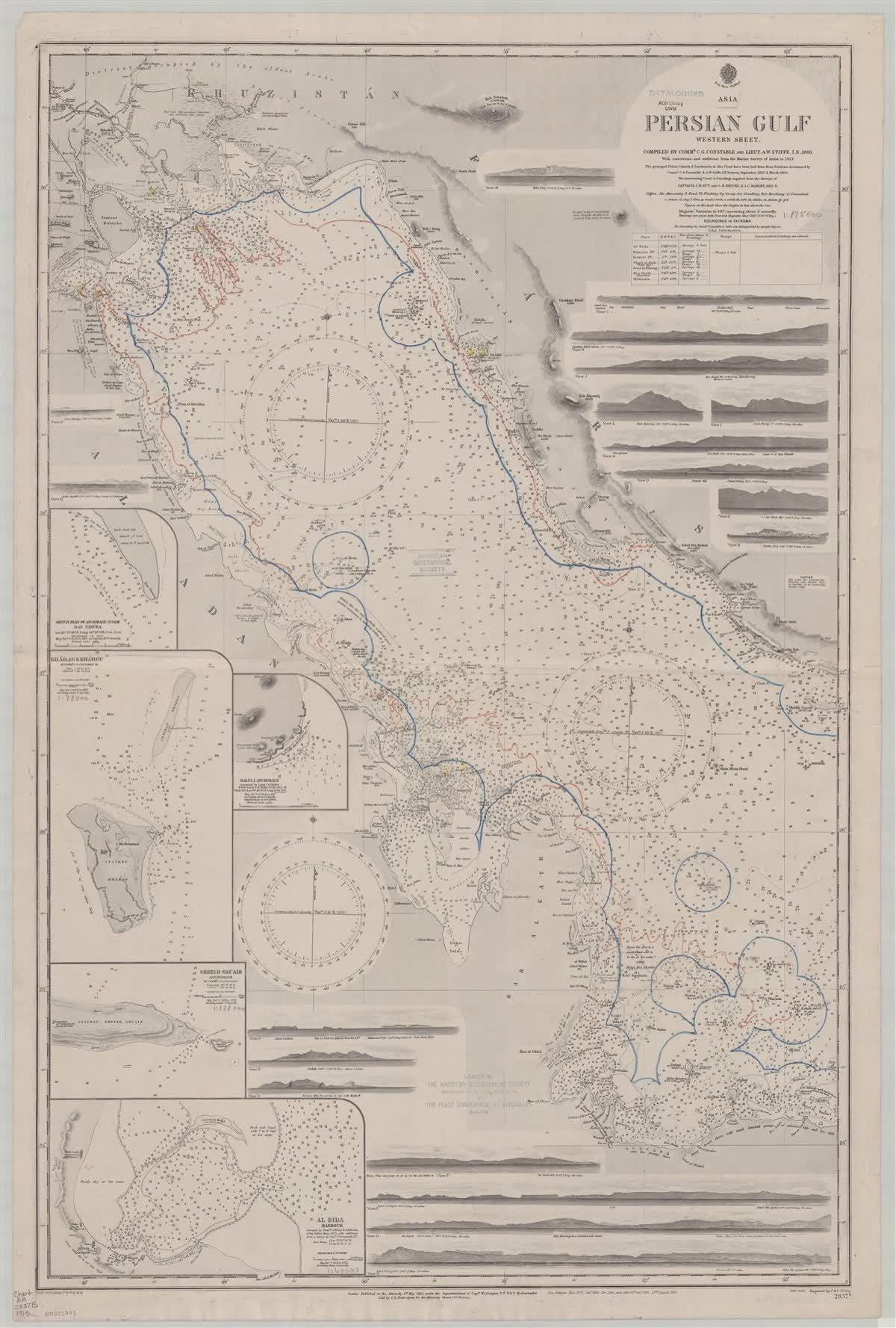 Nighttime Persian gulf map showing coastal urban and infrastructure concentration relevant to maritime risk modeling